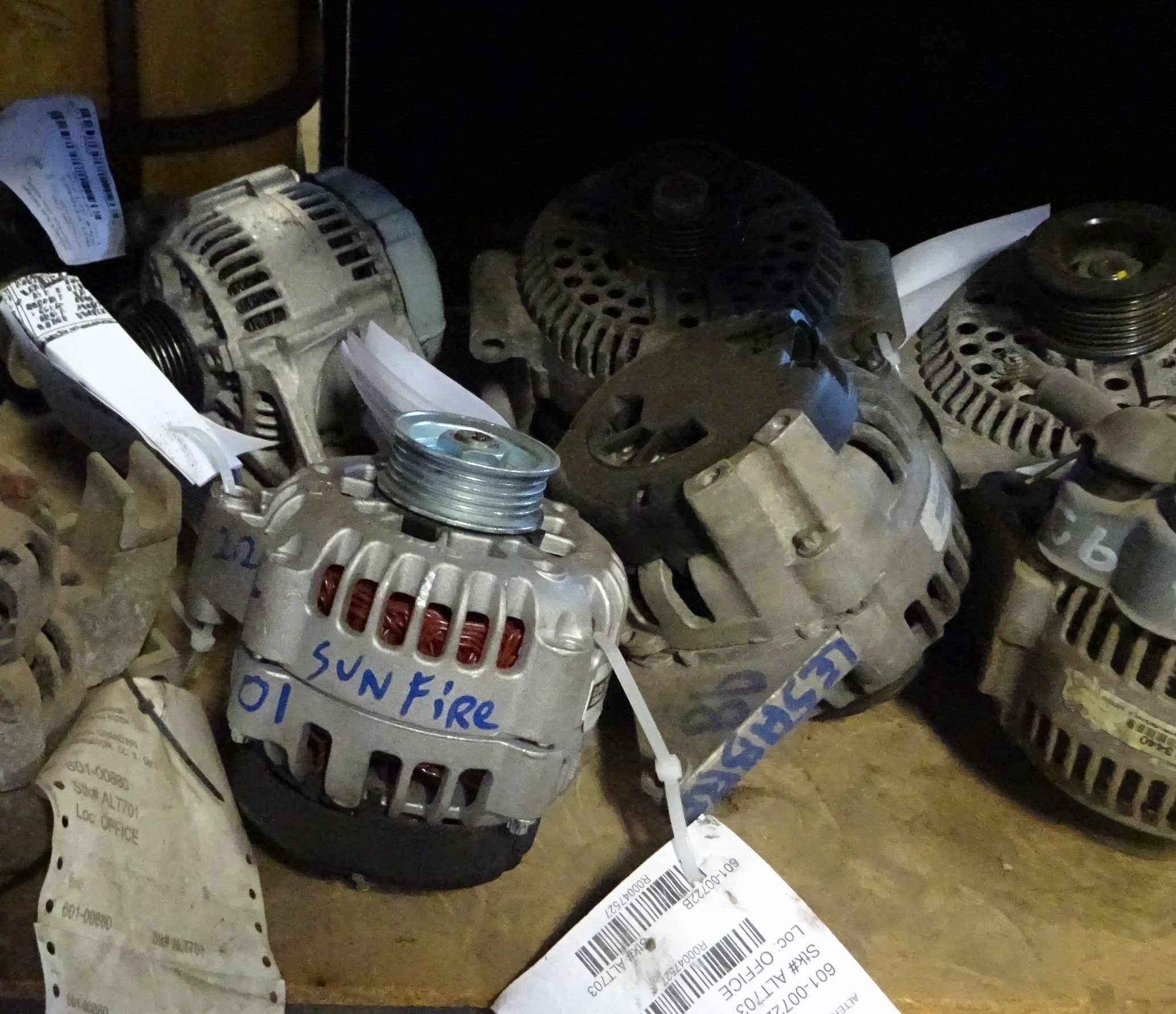 Alternators ready for processing